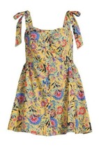 Terra &amp; Sky Dress 3x (24W - 26W) Tie Shoulder Seersucker Floral Smocked NEW - $17.81