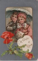 Valentine Postcard Vintage Divided Back Embossed Used Circ 1910 - $14.99