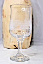 Libbey Arby's Wine Glass Clear Frosted Winter Tree Gold Rim 1980s Replacement - $8.66