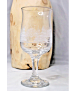 Libbey Arby&#39;s Wine Glass Clear Frosted Winter Tree Gold Rim 1980s Replac... - £6.77 GBP