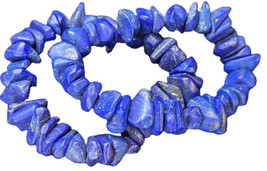 Lapis Lazuli Bracelet Premium Tumbled Polished Gemstones Nuggets Beads - $645.24 MXN