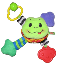 FISHER PRICE 2002 74073 STUFFED PLUSH FROG TOY CRINKLE TEETHER TEETH SAT... - $7.12