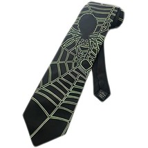 Ralph Marlin Men&#39;s Spider and Cobwebs Halloween Necktie - Black - One Size Neck - £16.03 GBP