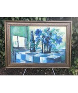 WALT GREEN Original 1970s HUGE MODERN ABSTRACT STILL LIFE Oil &amp; Board Di... - $2,400.00