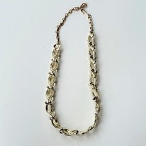 Vintage Coro MCM Yellow Gold Plated Large Oval Custom Link Signed Necklace - £37.64 GBP
