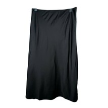 J Crew Factory Slip Skirt Womens Small Black Satin Midi Spring BT103 New... - $33.08