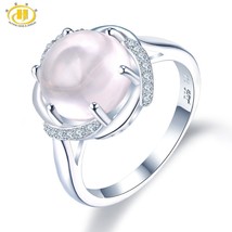 Ice Rose Quartz Engagement Ring Solid 925 Sterling Silver Natural High Quality G - £52.03 GBP