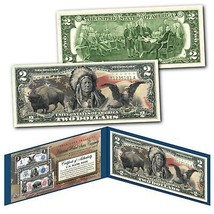 Americana Images of Historical U.S. Currency $2 Bill * BISON - INDIAN - ... - £11.54 GBP