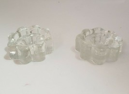 Clear Glass set of 2 Taper /Votive Tealight Candle Holder - £12.82 GBP