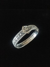 Vintage 20s J.H. Peckham rhodium plated filigree bracelet with buckle detail image 2