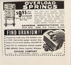 1955 Print Ad Goldak Triple Action Geiger Counters Find Uranium Glendale,CA - £4.93 GBP