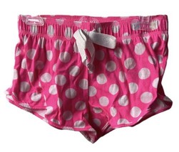 Xhilaration  Shorts Girls Size L 10/12 Pajama Pink White Polka Dot Tie - £3.83 GBP