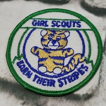 Vintage Girls Scouts Merit Badge Woven Girl Scouts Earn Their Stripes Tiger - £10.08 GBP