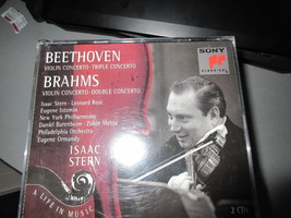 Beethoven and Brahms Violin Concerto Isaac Stern booklet with 2 cds - £39.49 GBP