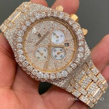 VVS Moissanite Fully Studded Iced Out Diamond Watch, Men Diamond Wrist Watch, St - £1,411.37 GBP