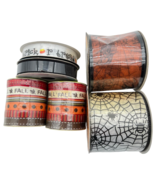 Halloween Fall Ribbon Mixed Lot Six Spools Decorating Crafts Autumn Harvest - $24.00