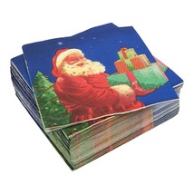 100 Ct Christmas Napkins Paper Disposable For Holiday Party 6.5X6.5 Santa Claus - £22.37 GBP
