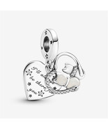 S925 Sterling Silver Cats Hearts Dangle Charm,Fit for Pandora Charm,Gift... - $19.13 CAD