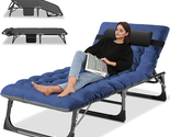 Folding Lounge Chair 5-Position Adjustable Outdoor Reclining Sleeping Be... - $141.52
