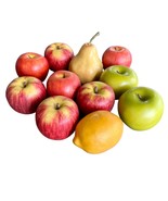 Faux Fruit Apples Lemon Pear Fake Realistic Life Size Craft Decor Lot of 11 - $236.36 MXN