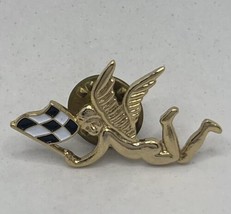 Cupid Victory Flag NASCAR CART IndyCar Auto Racing Race Car Lapel Hat Pin - $5.95