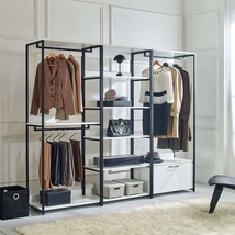 White Walk-in Closet: Wood &amp; Metal Frame - $1,374.99