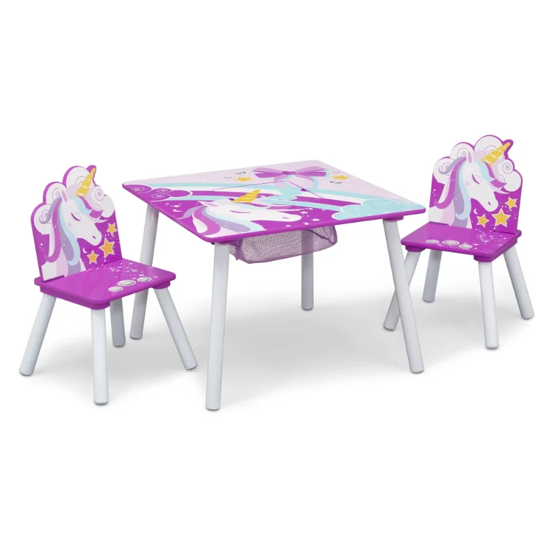 Delta Children Unicorn Table and Chair Set With Storage (2 Chairs Includ... - £113.38 GBP