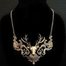 Fashion Charming Elk Necklace Pendant Vintage Statement Necklace Collier Femme - $16.57
