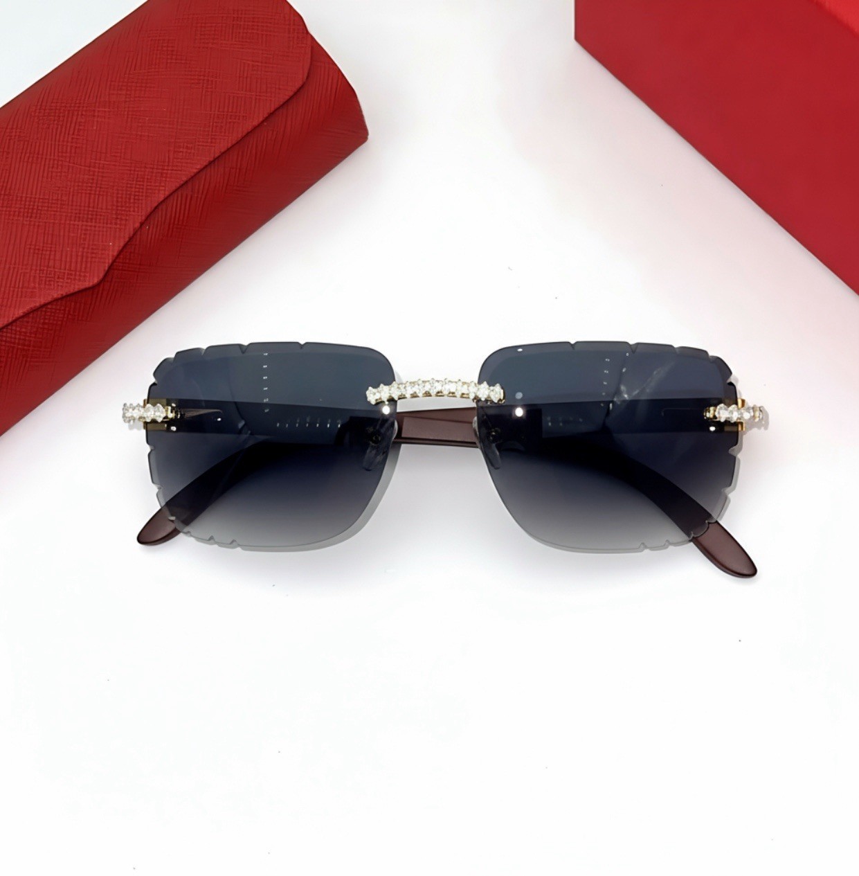 2025 Iced Out Diamond Rapper Sunglasses Men Women Luxury Fashion Square Shades Item image 6