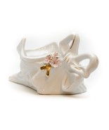 Vintage Capodimonte Ceramic Porcelain Trinket Dish White with Gold Trim - £18.96 GBP