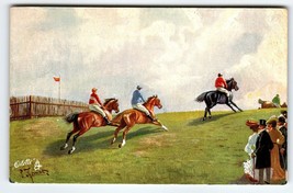 Steeplechasing A Gallap Across Postcard Raphael Tuck Horseracing Horse Race 6670 - $31.50