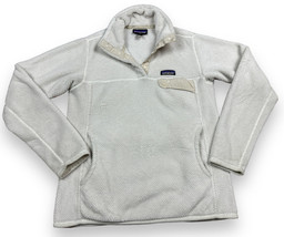 Patagonia Women&#39;s Re Tool Snap T Fleece Furry Sweater Pullover Polartec Ivory M - £29.75 GBP