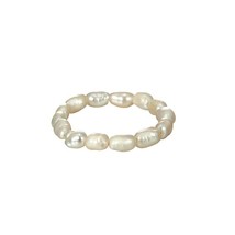 Multi Beaded Pearl Rings Natural Freshwater Pearl Geometric Rings for Women Cont - £9.67 GBP