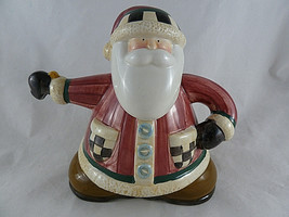 Sakura Debbie Mumm Christmas Santa Short &amp; Stout Teapot Tea Pot 6&quot; tall - £14.78 GBP