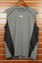 NEW Men&#39;s Adidas Climacool Sleeveless Shirt Grey Active Performance Gear... - $14.84