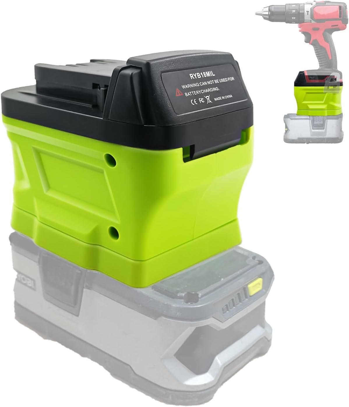P107 Adapter For Ryobi 18V Battery Convert To For Milwaukee M18, Adapter... - $35.96
