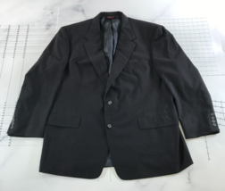 Vintage Hart Schaffner &amp; Marx Sport Coat Mens 46R Dark Navy Blue Two But... - $39.59