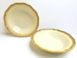 2 Mikasa Whole Wheat 9 3/4&quot; Large Serving Bowls VTG Stoneware E8000 Retro Dishes - £37.09 GBP