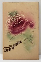 Best Wishes Embossed Airbrushed Rose Gilded 1909 Waynesboro Pa Postcard B20 - £3.87 GBP