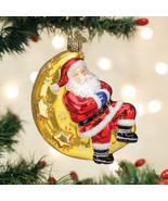 OLD WORLD CHRISTMAS MOONLIGHT SANTA GLASS CHRISTMAS ORNAMENT 40332 - £18.26 GBP