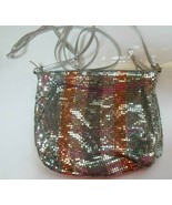 Vintage Whiting &amp; Davis Silver/Copper Mesh Bag Zippered Top Long Strap - £52.95 GBP