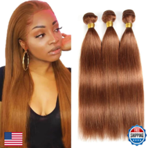 Heiowuio 24 26 28 Inch 30 Brown Bundles Human Hair Straight 3 Bundles 100 - $61.94