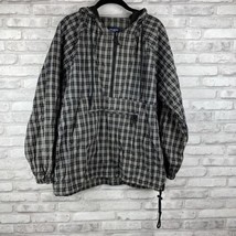 The Limited Pullover Hoodie Jacket 1/2 Zip Kangaroo Pocket SM Black White Plaid - £19.40 GBP