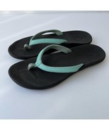 Olukai Ho&#39;Opio Black With Blue Strap Girls Sandals Size 5 - £23.59 GBP