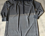 Ann Taylor Loft Sz medium Gray medallion Floral Silky Shirt Dress Long S... - $27.86
