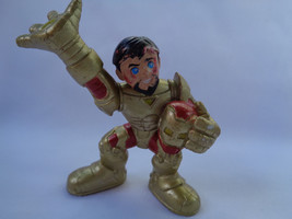 2008 Hasbro Marvel Comics Mini PVC Ironman Figure Gold Suit Holding Mask - £1.43 GBP