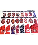 NFL Team Logo Ultra Decal Bumper Stickers plus Number 1 Fan Finger Footb... - £6.54 GBP