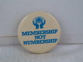 Vintage Bank Pin - Credit Union Membership not Numbership - Celluloid Pin - £11.85 GBP