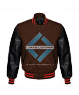 New American Letterman College Varsity Jacket &amp; Real Black Leather Sleev... - £74.94 GBP