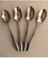 SPRINGTIME by 1847 Rogers Bros Silverplate 4 Teaspoons 6&quot; Floral Design ... - $21.50 CAD